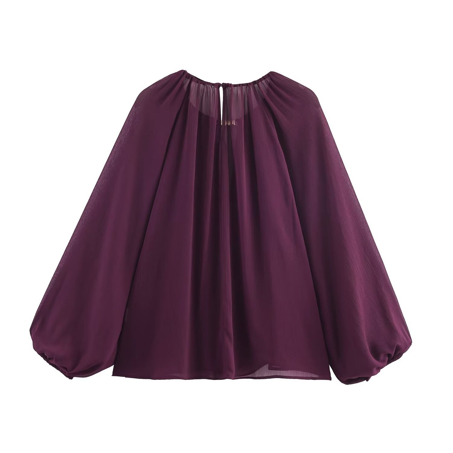 Translucent lantern sleeve shirt