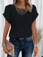 New independent station lace patchwork short sleeved t-shirt for cross-border women's wear