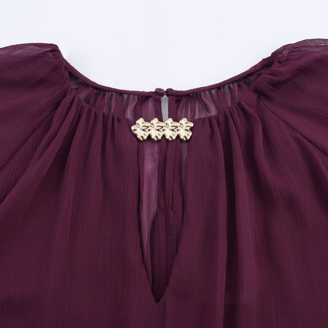 Translucent lantern sleeve shirt