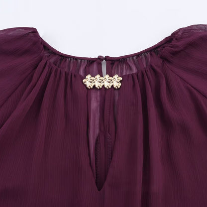 Translucent lantern sleeve shirt