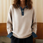 Cowboy patchwork top with collar and pullover sweater for women