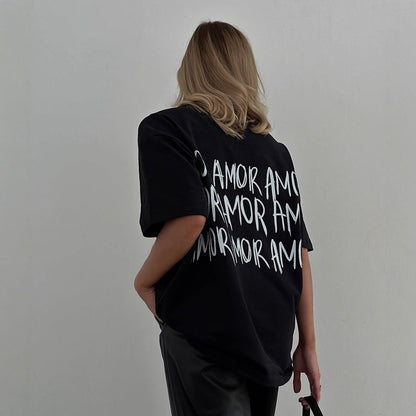 Causal Short Sleeve T-Shirt for WomenStyle Printed Round Neck Tee Simple and Versatile Fashion Brand Length Top