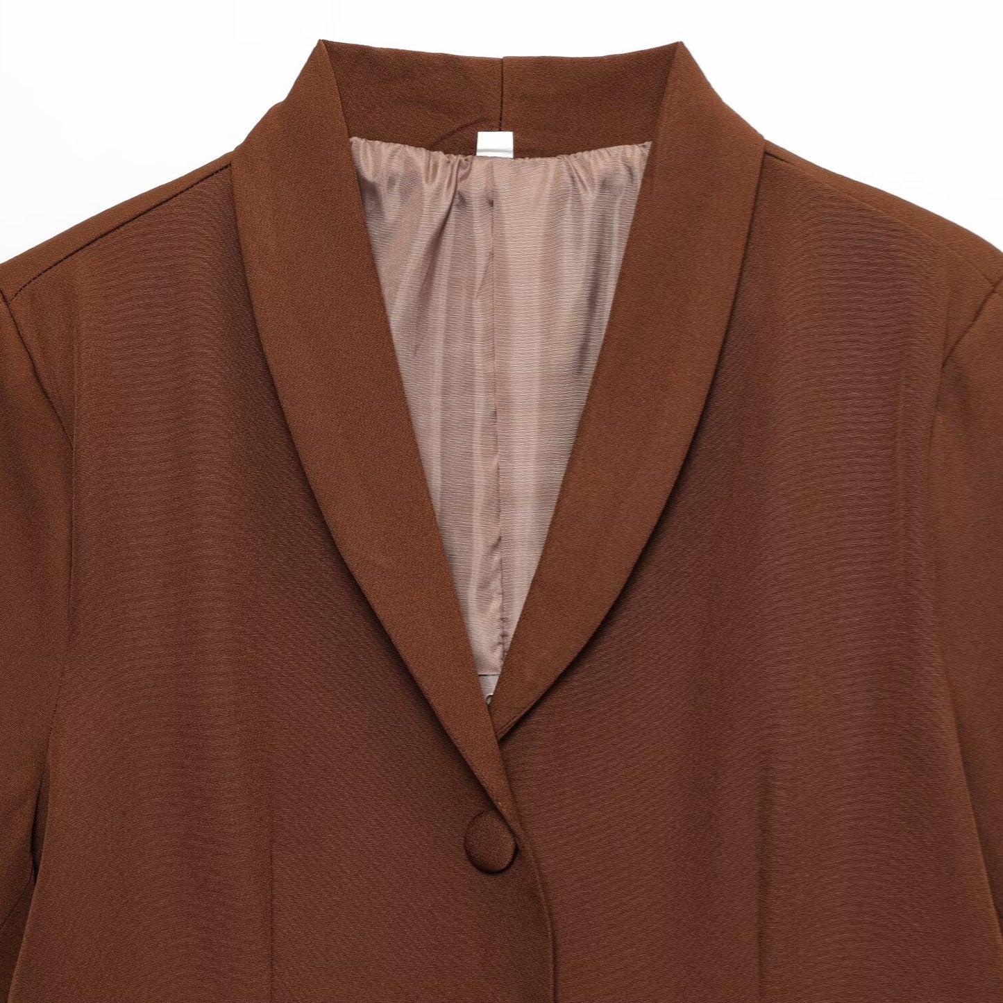 Commuting style suit style short sleeved waist cinched top