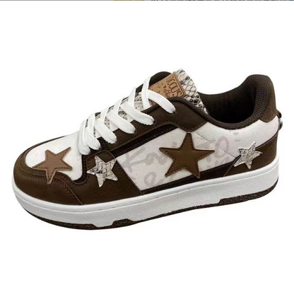 New ins port style niche trend sneakers retro Pentagram lovers versatile casual board shoes