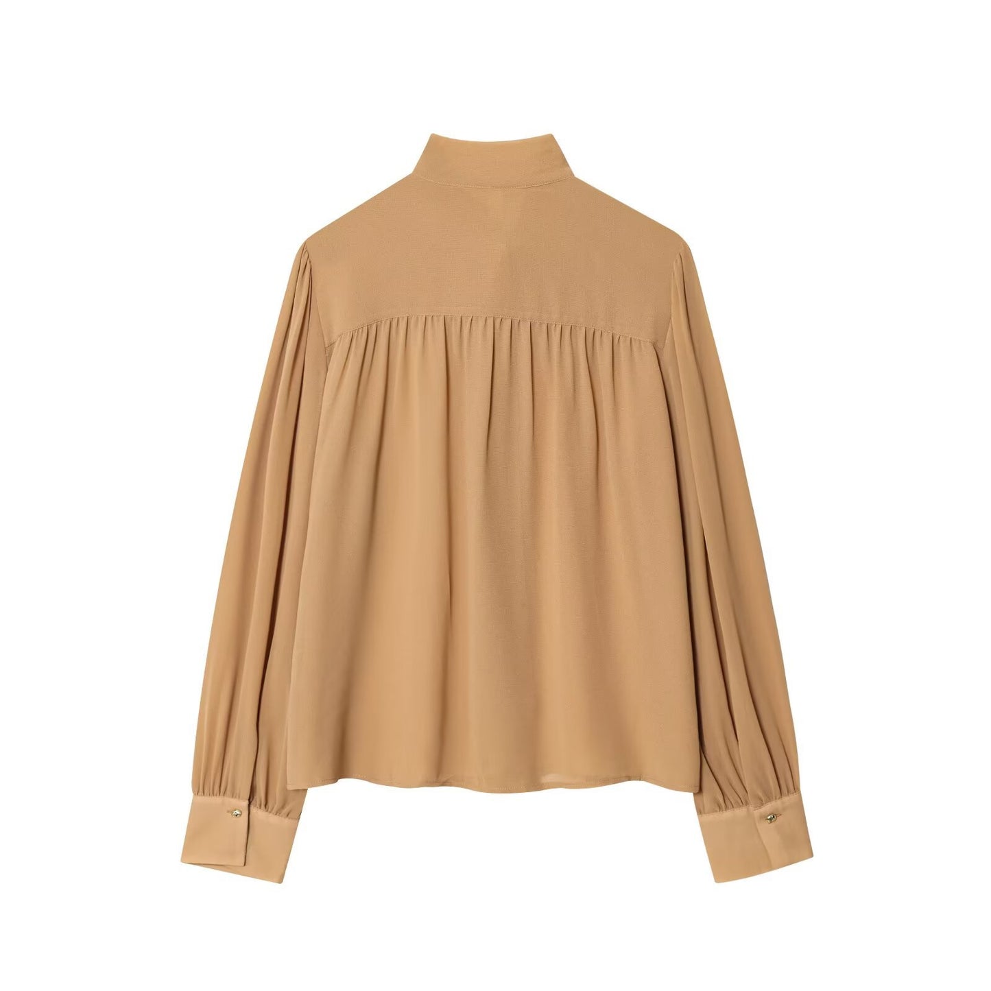 Bow collar chiffon top