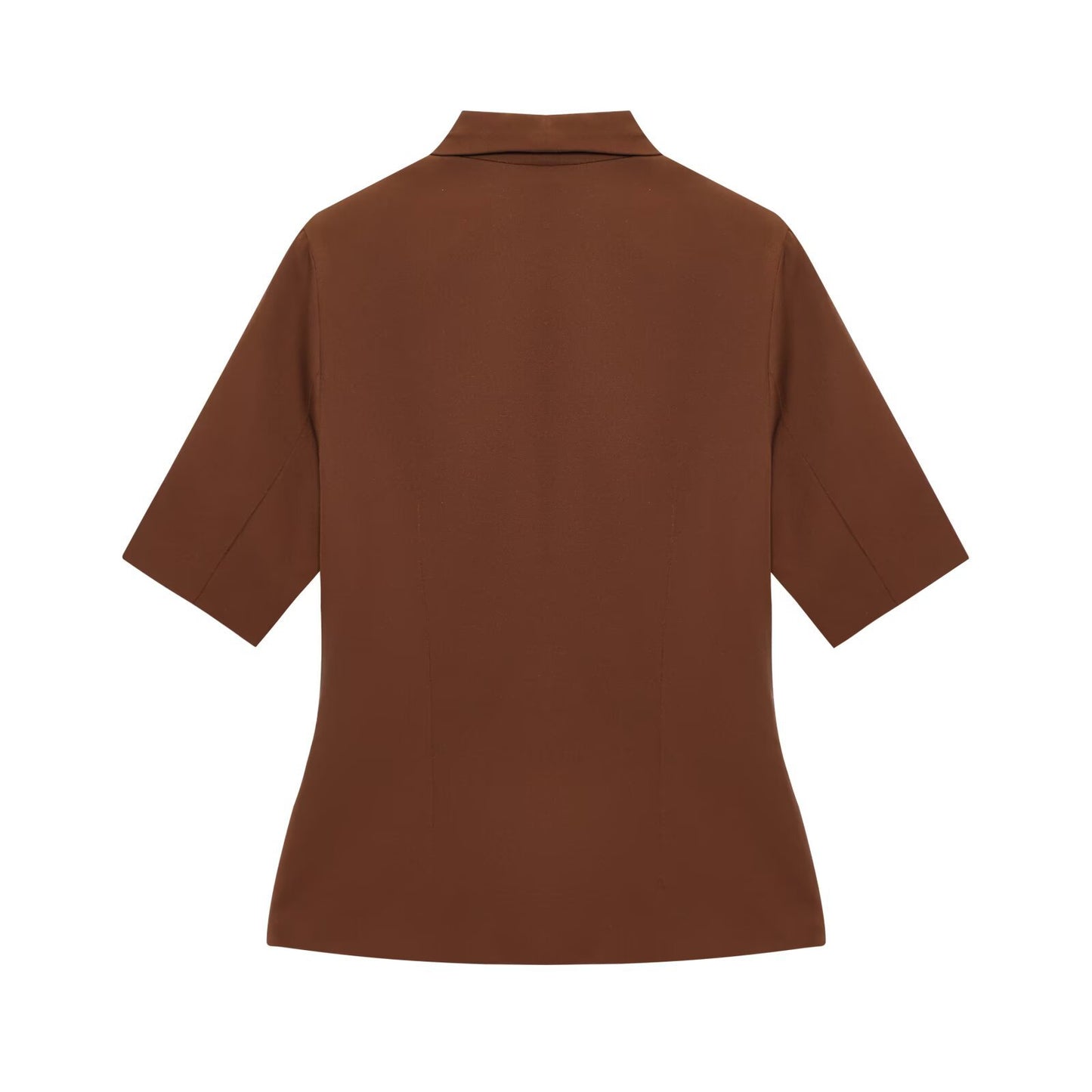 Commuting style suit style short sleeved waist cinched top