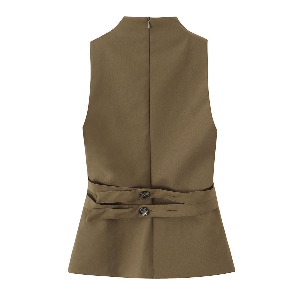 Street button sleeveless top for women's clothing