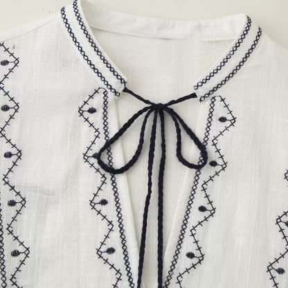 Embroidered long sleeved shirt