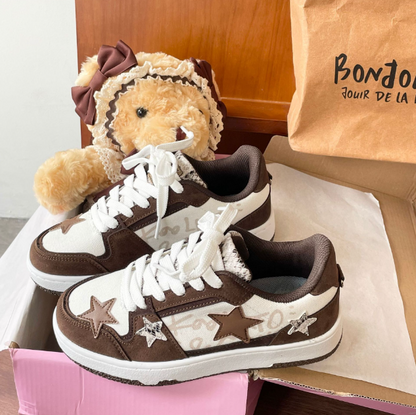 New ins port style niche trend sneakers retro Pentagram lovers versatile casual board shoes