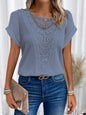New independent station lace patchwork short sleeved t-shirt for cross-border women's wear