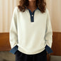 Cowboy patchwork top with collar and pullover sweater for women